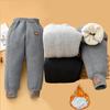 Детские брюки на подкладке из овечьей шерсти для мальчиков и девочек, утолщенные теплые брюки, детская осенне-зимняя верхняя одежда, подростковые повседневные спортивные штаны