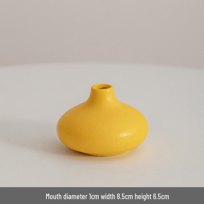 Современная минималистичная черная керамическая ваза для домашнего декора - Маленькая ваза для сухоцветов для гостиной