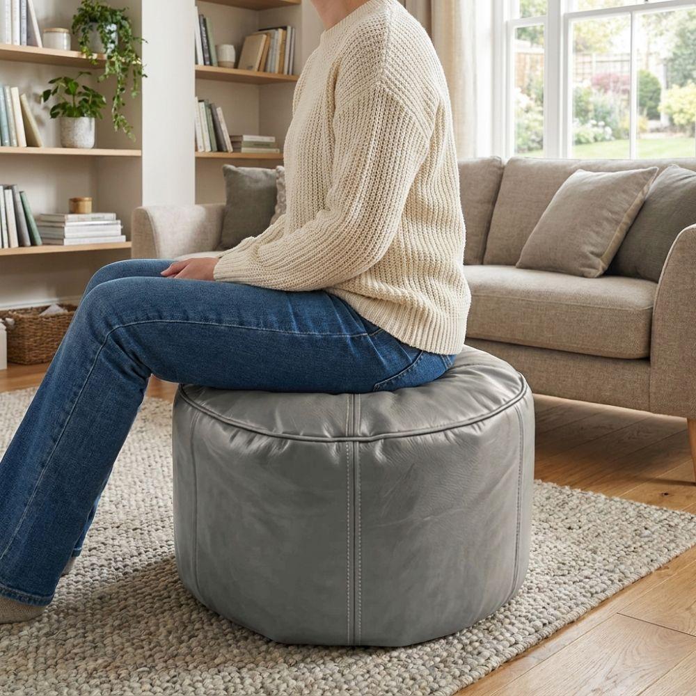 Unstuffed Bean Bag Cover Large Capacity Pouf Cover Non-Slip Round Lazy Sofa Covers Home Use