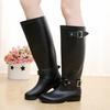 Fashion Women's Rain Boots Fashion High-Tube Rubber Boots PVC Rubber Galosh Designer Zip Waterproof Garden Work Boots Botas Lluvia Mujer