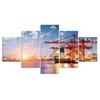 5 шт., транспортная док-станция, порт, корабль, картины, картины, настенные HD принты, без рамки, декор комнаты, современное абстрактное искусство, домашний декор, 5 шт.