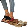Size 35-43 Retro Flower Wedge Sandals Summer Beach Non Slip Platform Flip Flops Woman Comfortable Clip Toe Outdoor Slippers