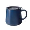 LIV PLUS Ceramic Mug with 400ml Insulates Hot and Cold Dishwasher Large Navy Kitchen LV-0052 Lid, Capacity, Drinks, Safe, Capacity, Blue, Indigo,
