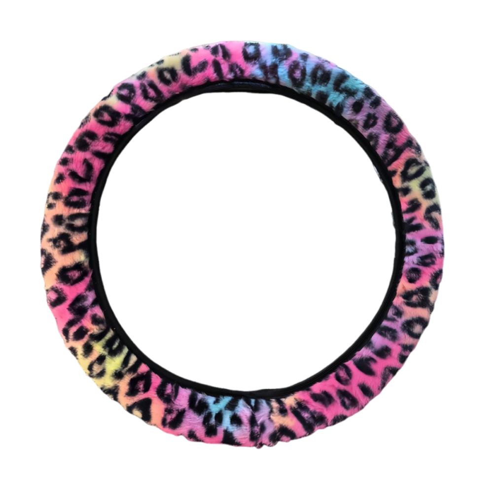 Leopard Fur Steering Wheel Cover 38cm Car Steering Wheel Cover Steering Wheel Cover Vehicle Wheel