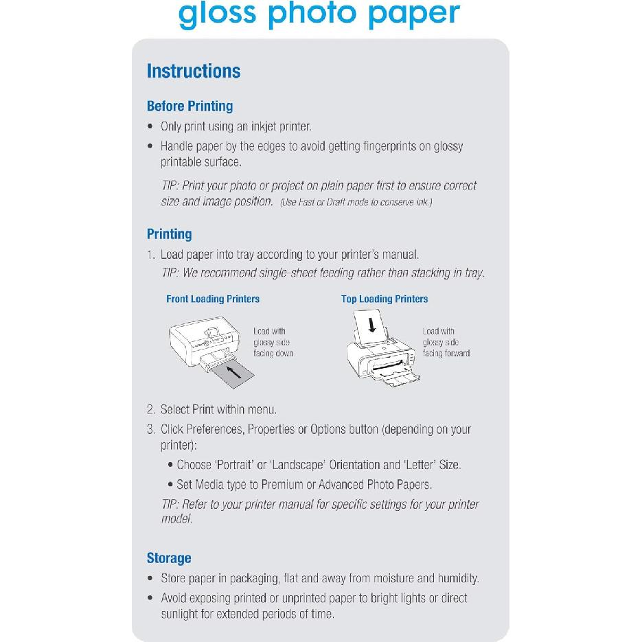 Great Premium Quality Photo Glossy White Paper 8.3"x11.7" A4 Size 20 sheets weight 230gsm. Dries Quickly Excellent Price Much better finish colors