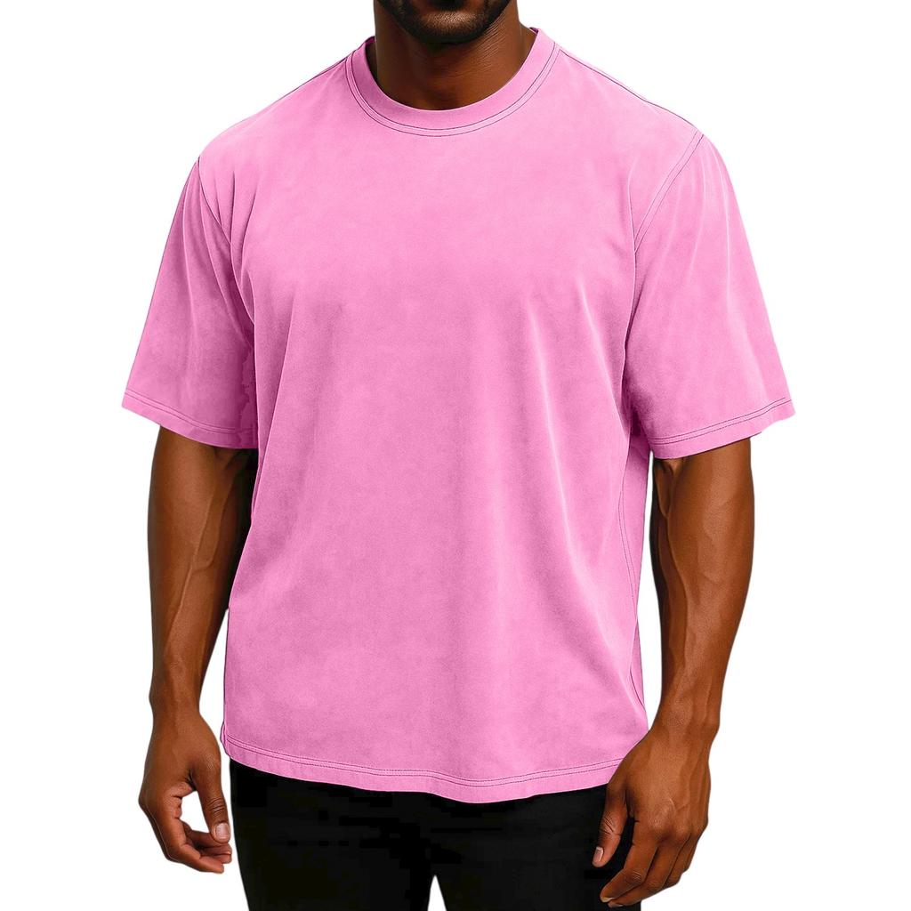 Мужская футболка с коротким рукавом, ретро, из хлопка, свободного кроя, с рукавом до локтя