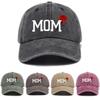 2pcs/set Classic Mom Dad Rose Printed Cap Washed Cotton Baseball Hats  For Man Women