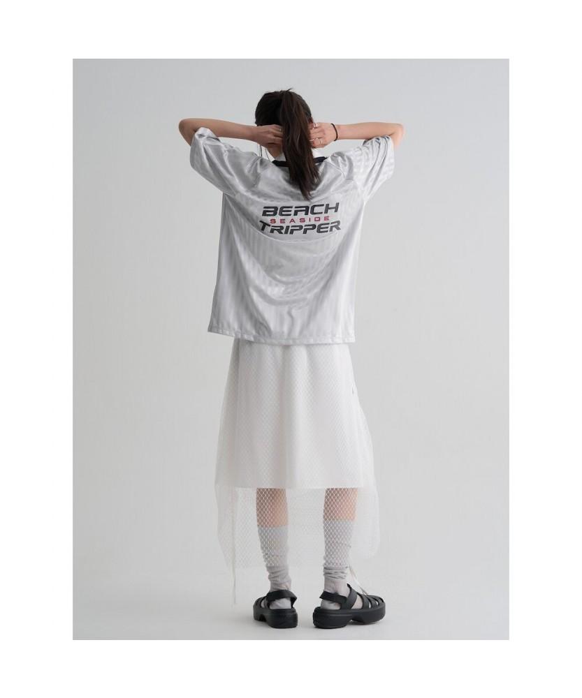 8SECONDS Sporty Graphic Oversized T-Shirt Light Gray