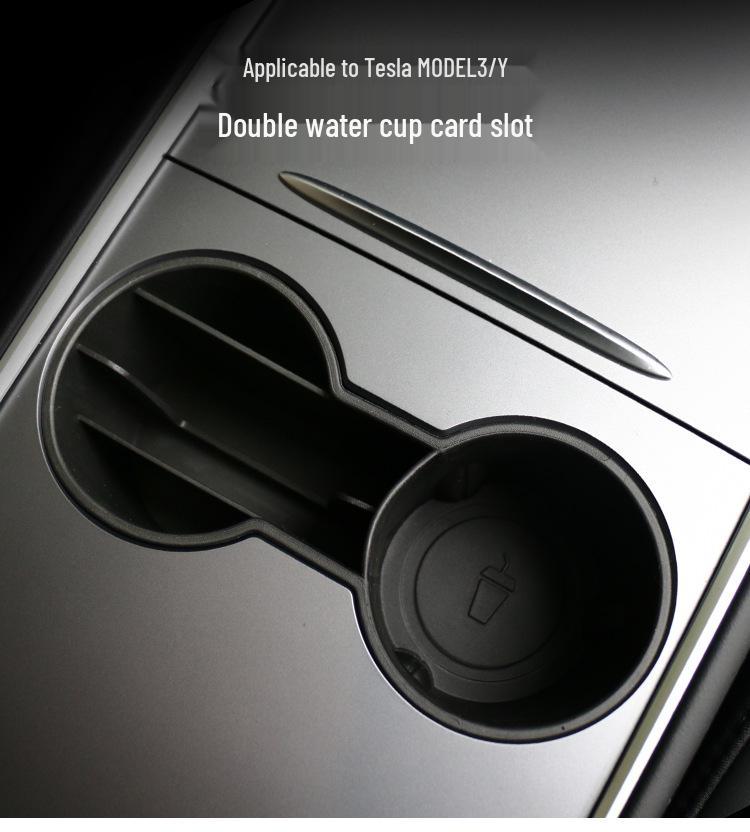 Держатели для бутылок из ТПЭ: Подходит для 21 модели Tesla Model 3 Y, двойные слоты для эффективного хранения и организации.