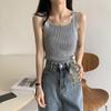 Women Crop Tops Strapy Casual Camis Sleeveless Tank Tops Cute Casual Tops Plain Camis Square Tops for Women Haut Femme Tanks Camis