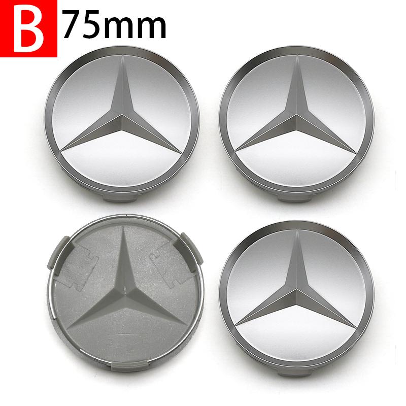 Hub Cap 4Pcs 60mm 75mm Car Wheel Center Logo Hub Cap 56mm ABS For Mercedes-Benz W211 W205 W213 W203 C218 A207 CLA Automotive Accessories DL1