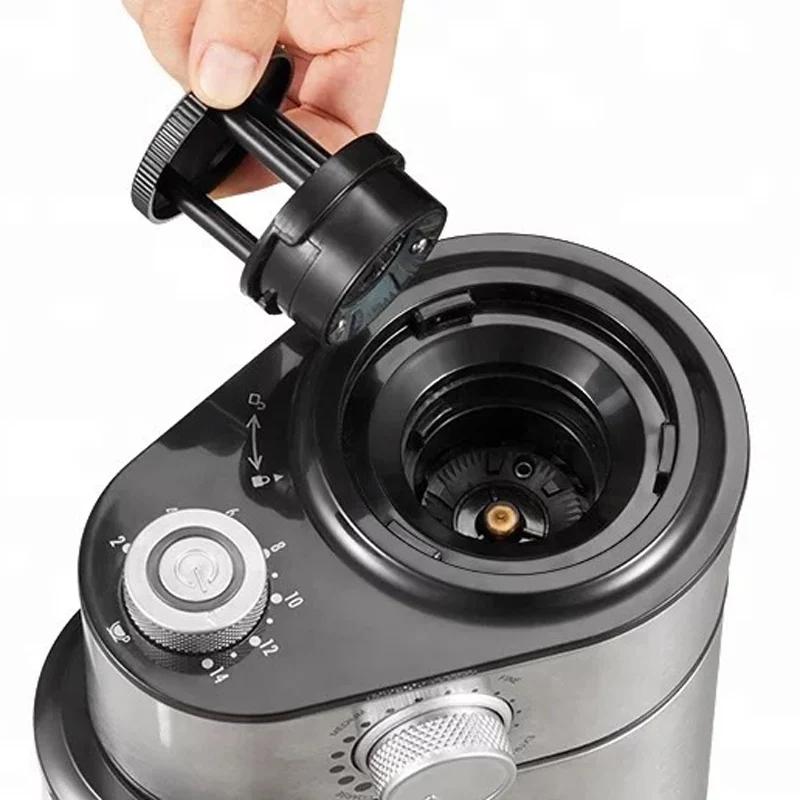 Электрическая кофемолка с жерновами и 18 точными настройками помола для эспрессо, капельного кофе и френч-пресса - регулируемая кофемолка
