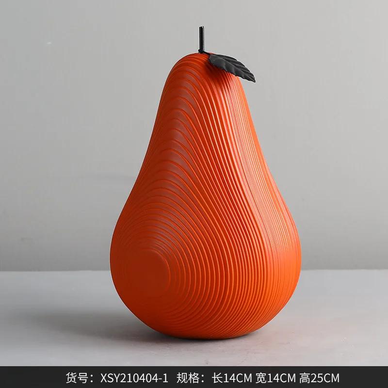 High-end Line Apple Pear resin Crafts Black White Decoration Creative Living Room Countertops Fruit Sculpture Home Decor Gift