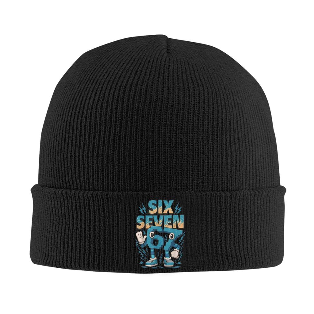 67 Six Seven Meme Knitted Hat for Women Men Beanies Winter Hat Acrylic Warm Caps