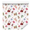 Christmas wallpaper white, coral, cream and light gray 50x1000