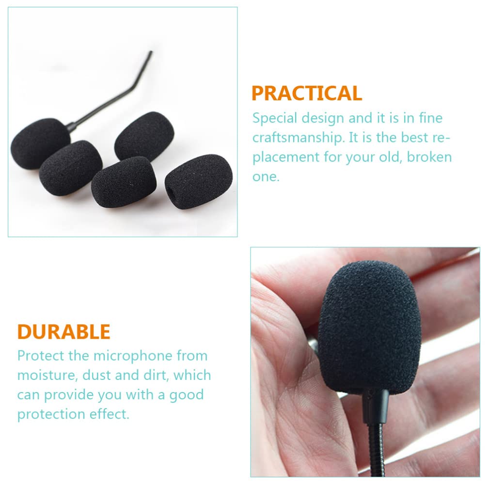 Microphone Cover 40PCS Microphone Sponge Lapel Microphone Sponge Windshield Microphone Headset Thick Washable Inner Diameter 40pcs Black Diameter