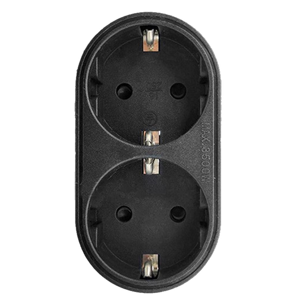 Upgrades Double Outlet Adapter for Euro/German Sockets Electrical Socket Extender for Simultaneous Device Charging
