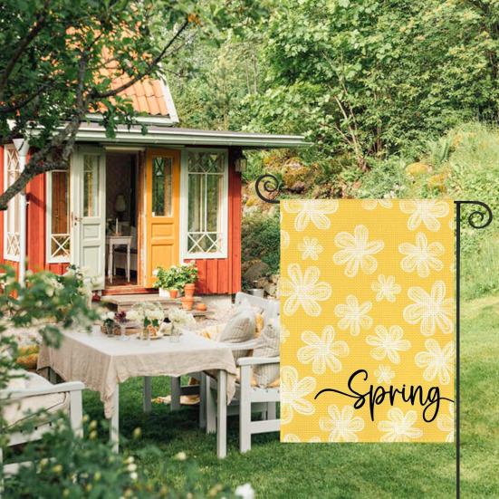 Spring Summer Floral Garden Flag 12x18 Inch Vertical Double Sided Colorful Flowers Welcome Yard Decor Farmhouse Outdoor Burlap Flag