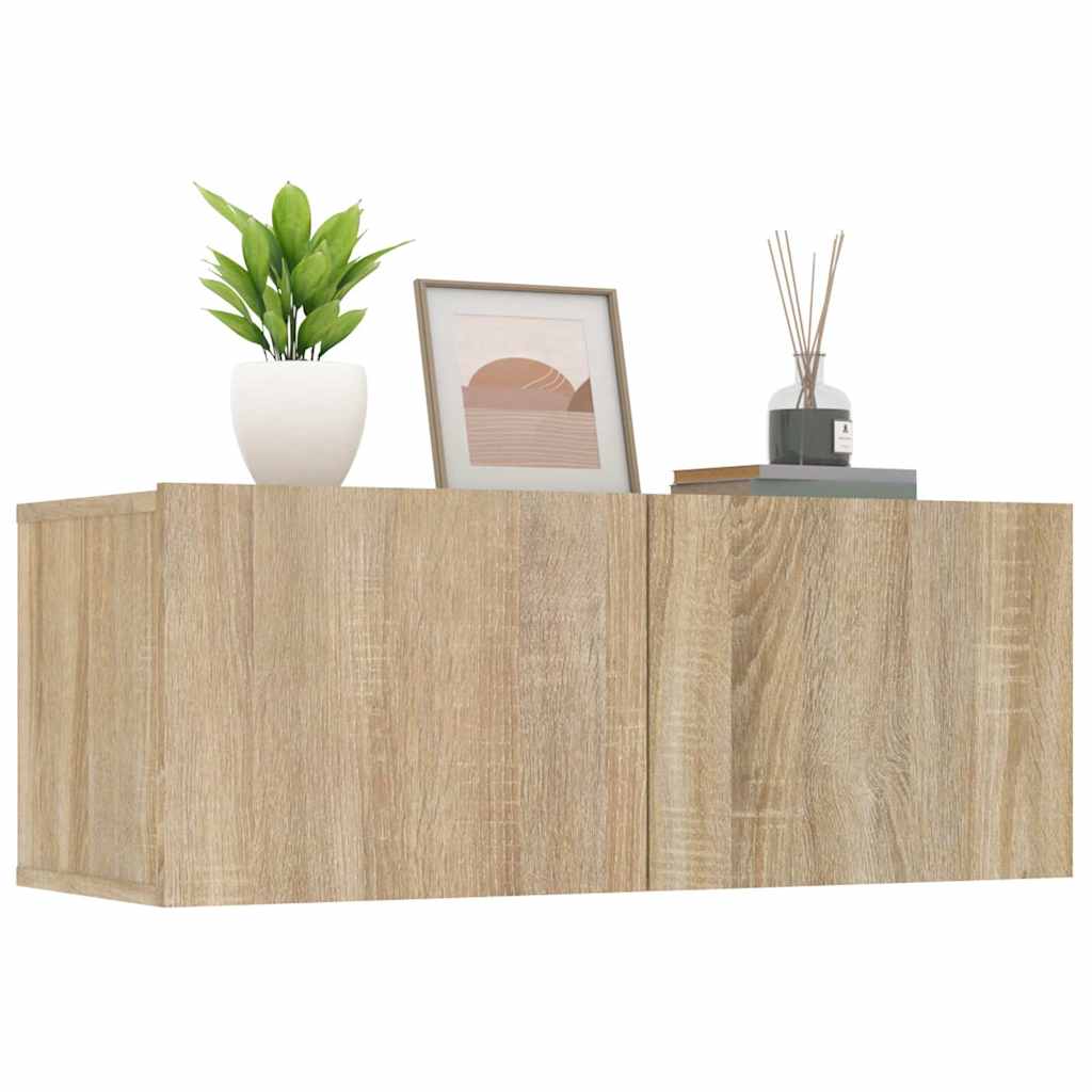 TV Cabinets (2 pcs) Sonoma Oak Finish 80 x 30 x 30 cm Engineered Wood