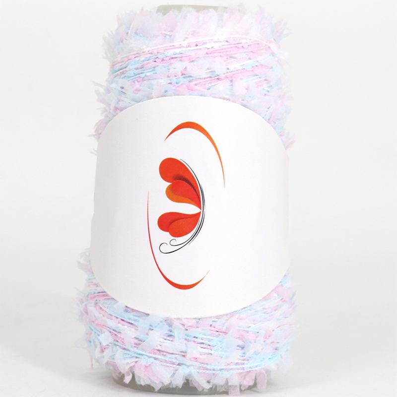 50G Rainbow Butterfly Paper Yarn Colorful Fancy Blend Partner Thread Hand Knitting Summer Baby Scarf Hat Doll Sweater Supplies