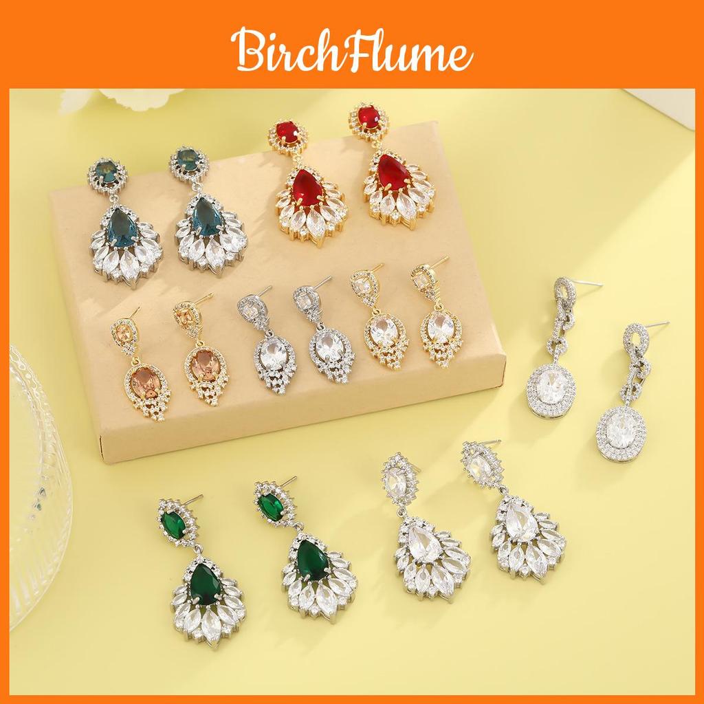 Geometric Drop Dangle Earrings With Zirconia For Evening Wear And Women Fashion