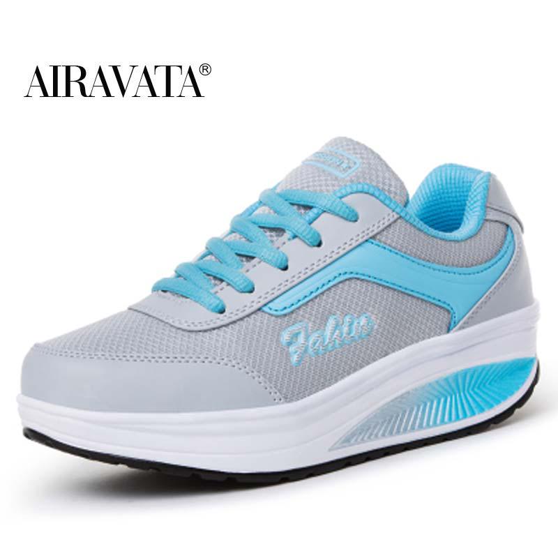 Lady Fashion Fitness Shoes Sport Breathable Shake Shoes Women Mesh Shoes Casual Platform Sneakers
