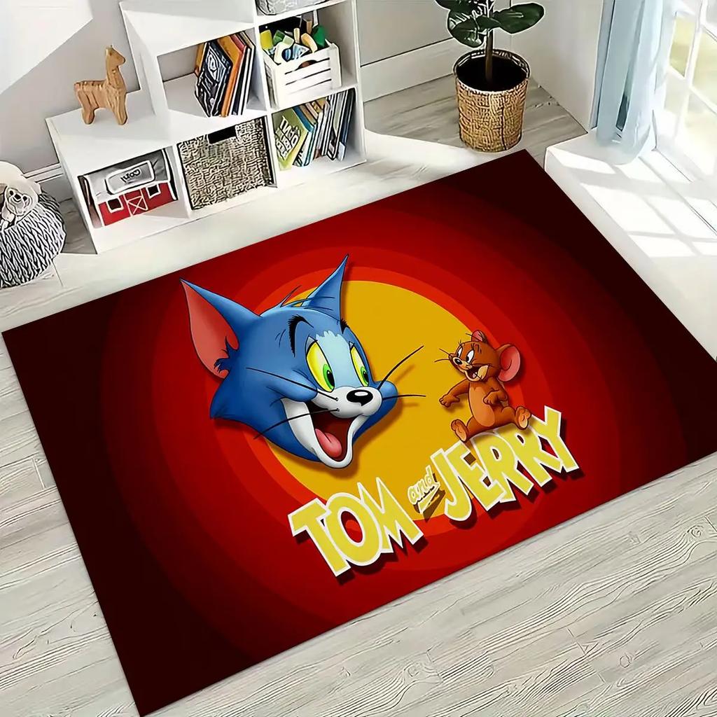 3D ковер с рисунком мультфильма Том и Джерри (Кот и Мышь) для спальни, гостиной, дивана, прихожей, большой нескользящий напольный коврик для детей