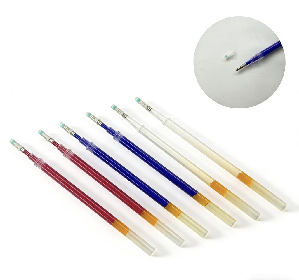 VAST SEA 100 Pcs Pack Thermal Disappear Heat Erasable 1.0mm Fine Tip Plastic Gel Pen Refill Textile Fabric Marking Pen Sewing