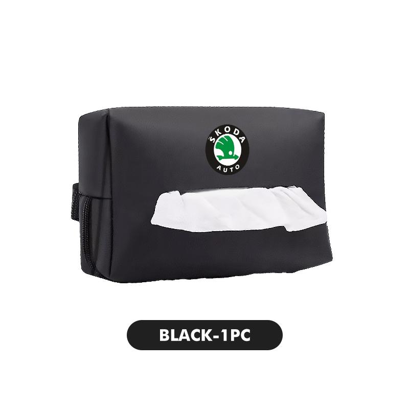 VIJT4 Car Tissue Box Cover Seat Back Hanging Type Tissue Storage Case For Skoda S Kodiaq Octavia 2 3 Yeti Karoq Rapid Fabia VII VRS