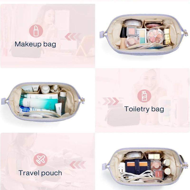 Space Saving Travel Cosmetic Bag with Expandable Compartments for All Your Essentials