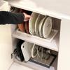 Сушилка для посуды с 6 отделениями, регулируемая подставка для разделочной доски, практичная подставка для хранения крышек кастрюль, шкаф