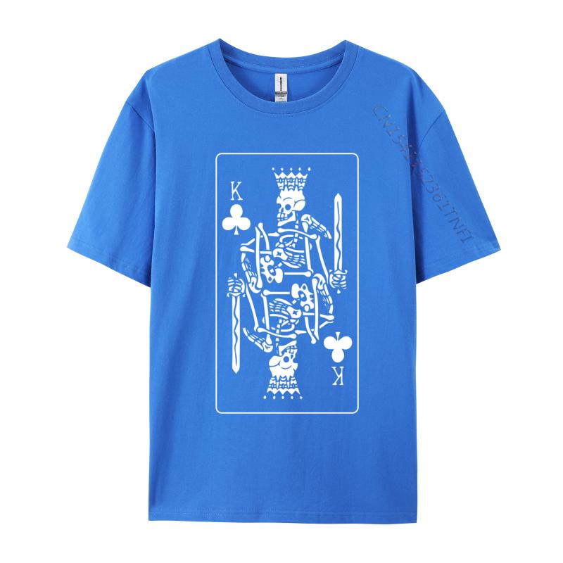 King Card Halloween Costume Funny Skull Skeleton Unisex TShirts Cute Round Neck Design Short Sleeve 100 Cotton Unisex Tshirts