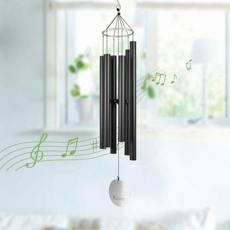 Креативные металлические шеститрубные ветряные колокольчики из алюминиевой трубки для дома, сада, уличного использования, свежие украшения