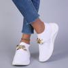 Модные дышащие вязаные туфли на плоской подошве для женщин 2024 года, модная спортивная обувь на цепочке, женские носки на платформе, кроссовки больших размеров