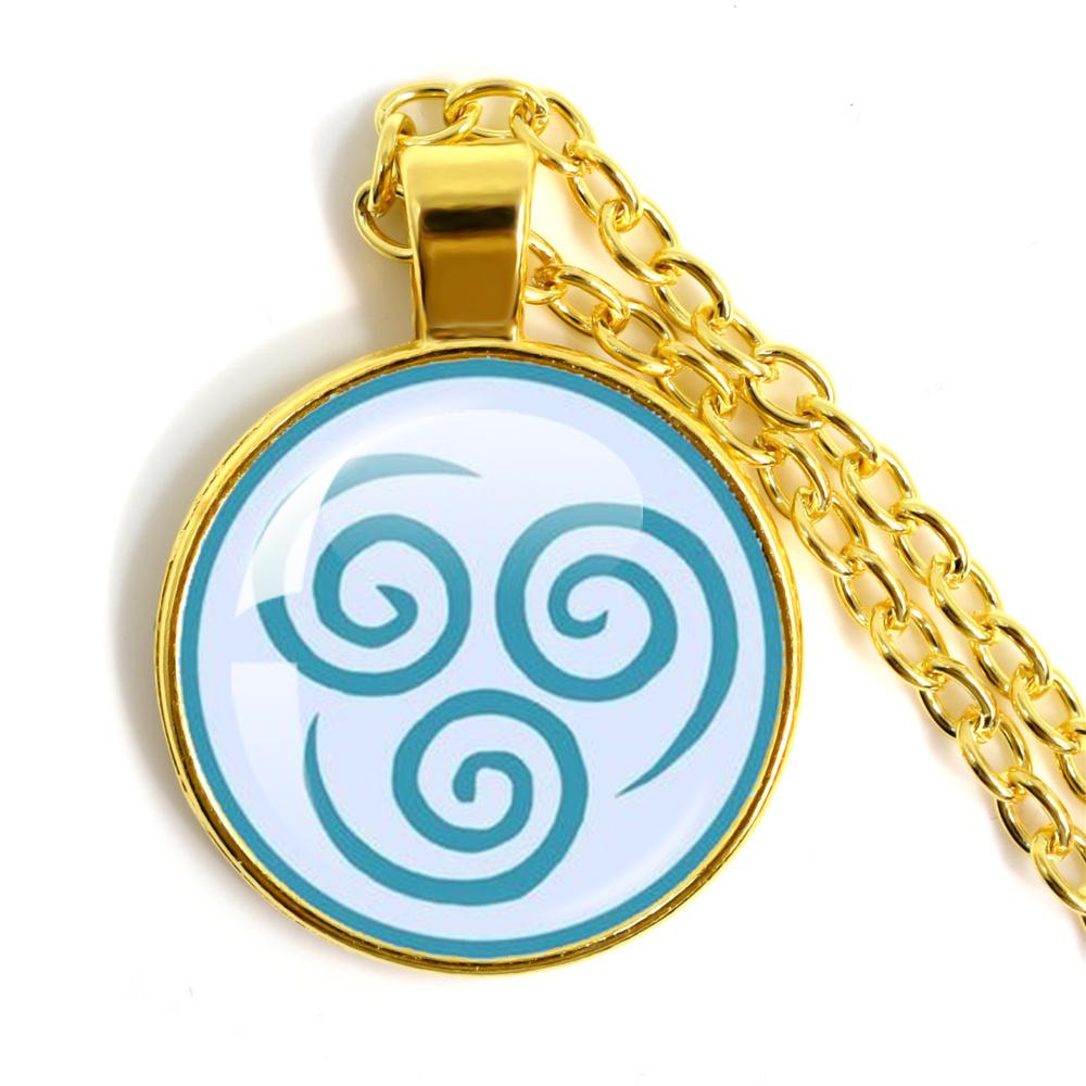Anime The Last Airbender Fire And Water Tribe Elements Of Water Earth Fire And Air Dome Glass Cabochon Necklace Gift