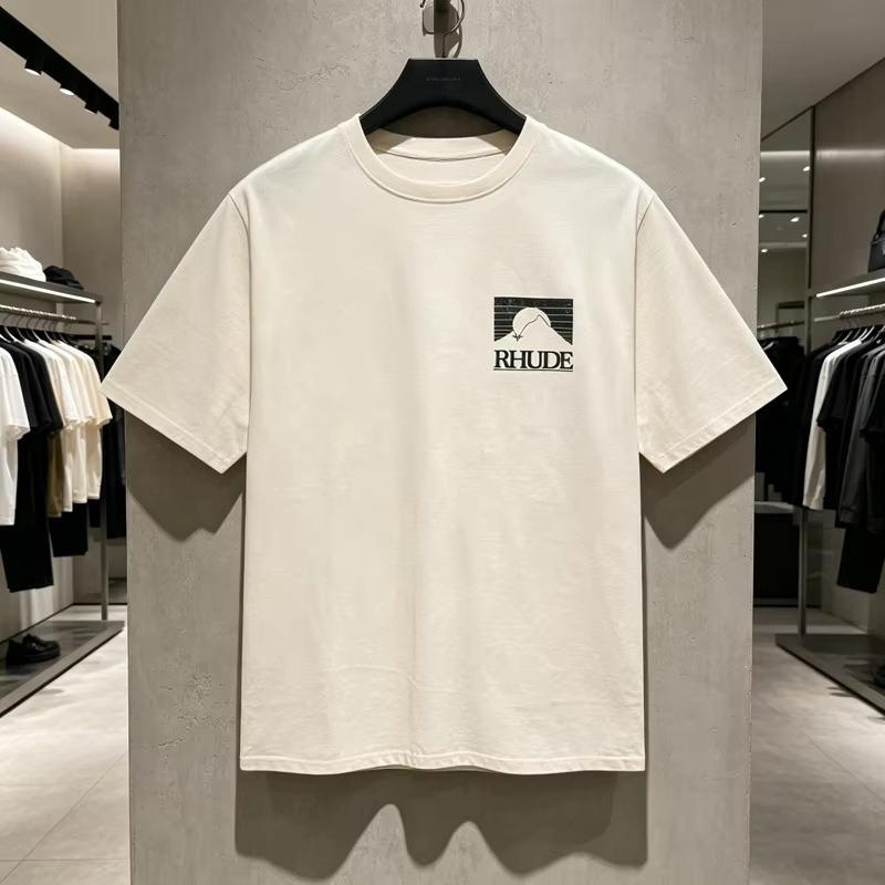 Футболка Rhude с принтом флага США Унисекс Унисекс Американский стритвир Высококачественные Свободные Футболки с коротким рукавом Топы 2026 Летние Футболки Удобные