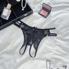 Кружевные рвущиеся стринги с открытой промежностью, прозрачные - Сексуальное кокетливое белье с Т-образным задником