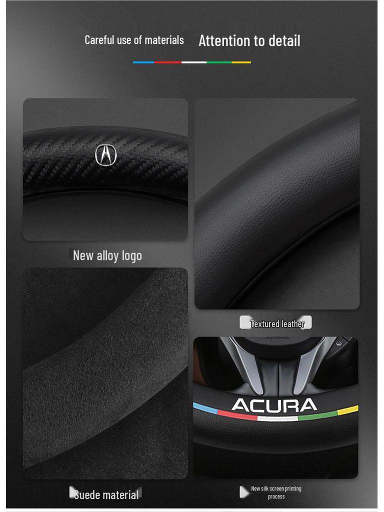 Acura CDX 2016-2021 Ultra-Thin Carbon Fiber Suede Leather Steering Wheel Cover