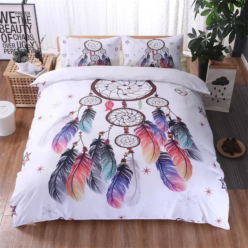 Dreamcatcher Bohemia Mandala Feathers Комплект постельного белья для мальчиков и девочек Twin Queen Size Пододеяльник Наволочка Детская кровать для взрослых
