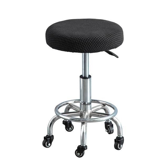 Чехол на барный стул, флисовый круглый чехол на стул, съемный чехол на табурет, твердая защита подушки сиденья, моющийся барный стул