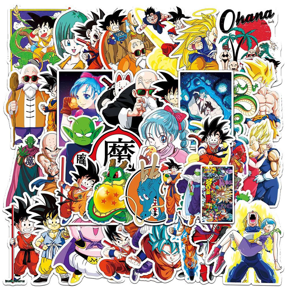 50/100 шт. Наклейки Японское Аниме Dragon Ball Крутые Мультяшные Наклейки Сон Гоку для Ноутбука, Телефона, Багажа Классическое Манга Украшение Наклейками