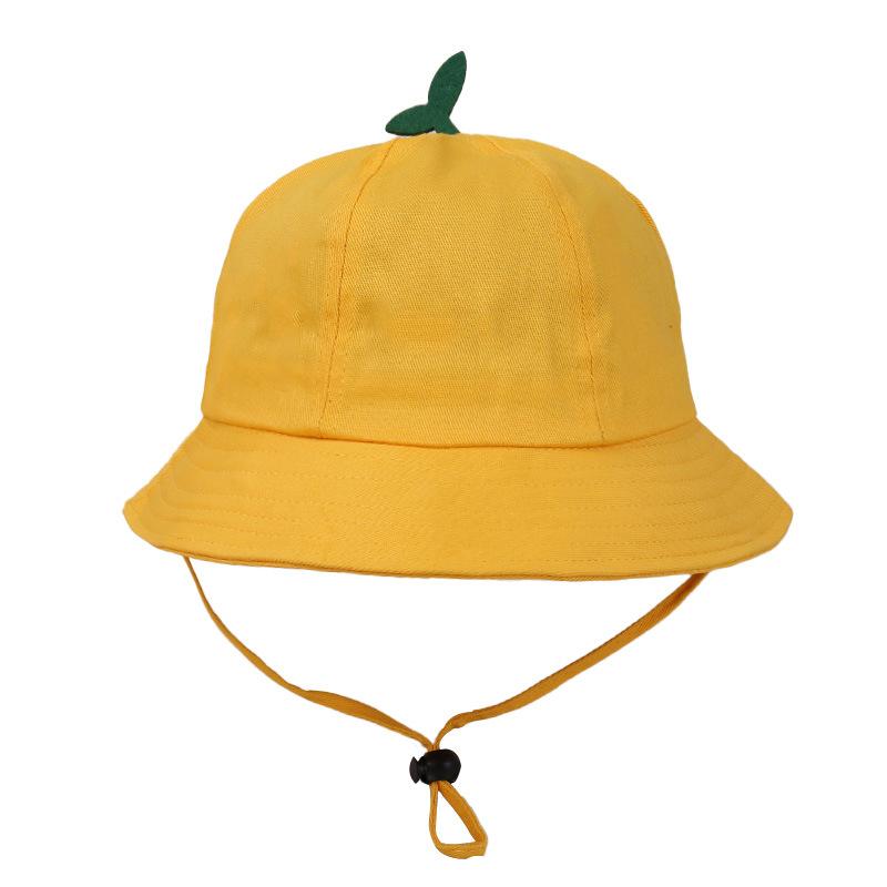 Summer sunscreen visor baby spring summer kindergarten bucket hat boys and girls can customize logo small yellow hat