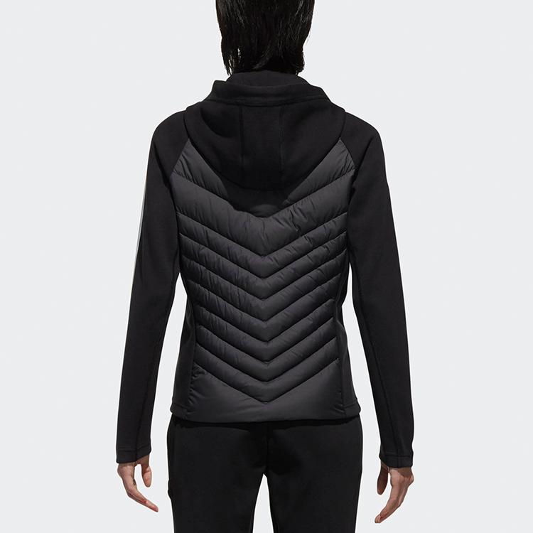 Adidas Neo Daily Down Jacket With Slim Fit And Hood Women Outerwear Black DM4349