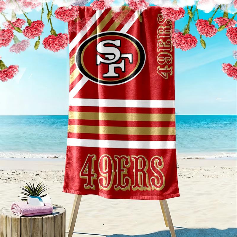 San Francisco 49ers Print Beach Towel, Large Soft Quick Dry Towel for Beach Camping Swimming