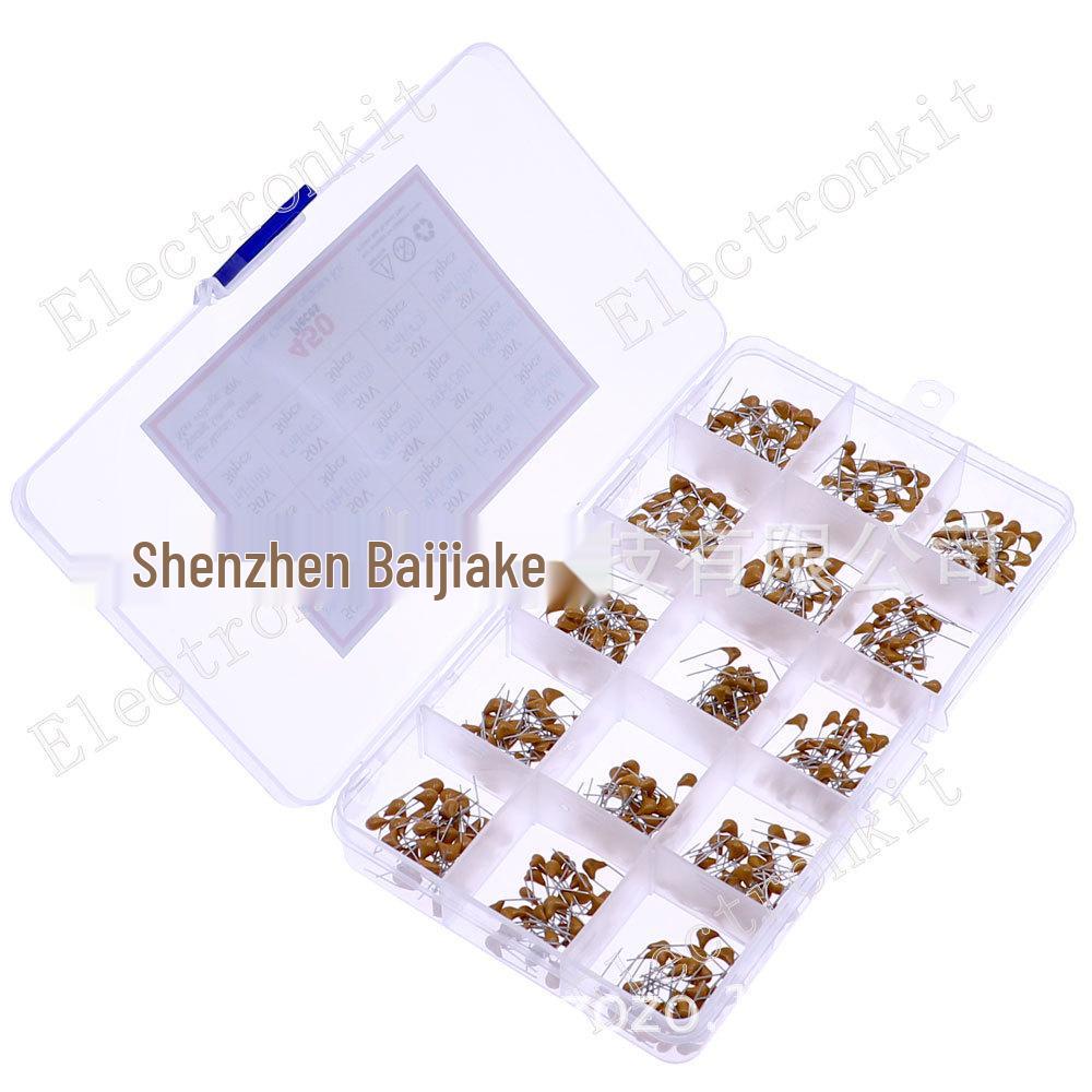 Набор монолитных конденсаторов: 450 штук, 15 типов, 10 пФ - 100 нФ, 50 В