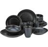 CreaTable Industrial Gold Black Dinnerware Set, 16 Pieces (22699)