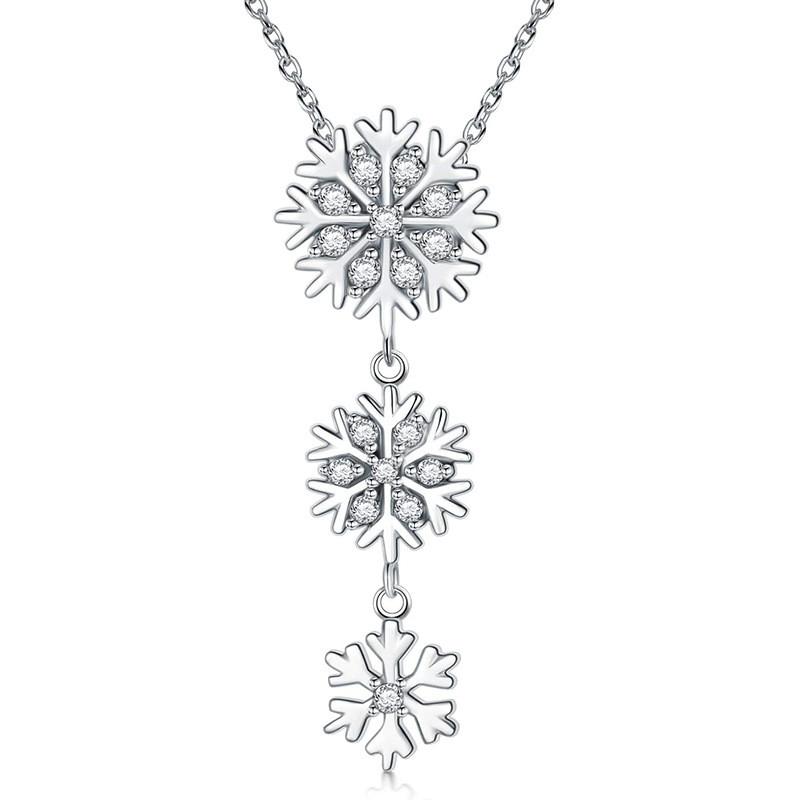 Snowman Geometric Bell Heart Snowflake Necklace Zinc Alloy Chain Women Jewelry
