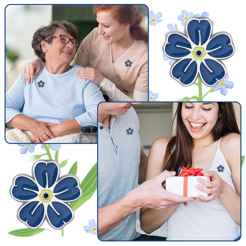 Значок-булавка «Незабудка» Памятные значки Оптом Празднование жизни Похоронные сувениры Болезнь Альцгеймера Деменция Цветок незабудки Значок на лацкан