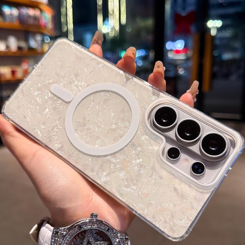 Совместимый магнитный чехол для телефона для iPhone 16, 16 Pro Max, 15 Pro, 14, 13 - Прозрачный и простой дизайн.