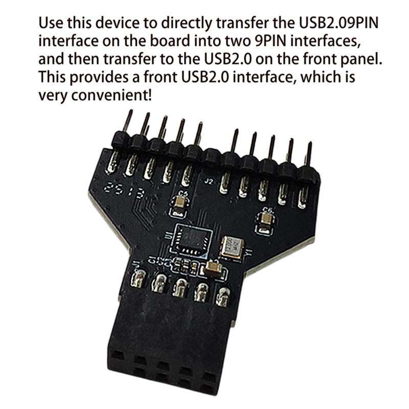 Материнская плата со стабильной производительностью, разветвитель разъема USB 9Pin для компьютера, RGB-подсветка, USB-хаб 1 к 2